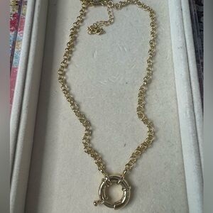 Kirks Folly Gold Sailor Clasp 18” Rolo chain  Necklace